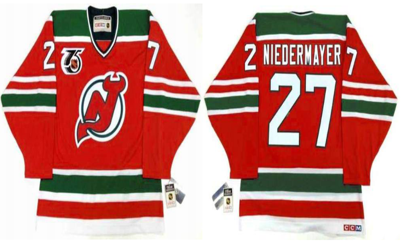 2019 Men New Jersey Devils 27 Niedermayer red CCM NHL jerseys